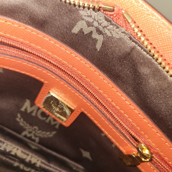 MCM Slim 3 Way Crossbody Bag Gold Chain. Gorgeous Coral Color! - Picture 12 of 12